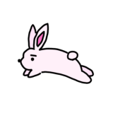 ジャンプしているウサギ