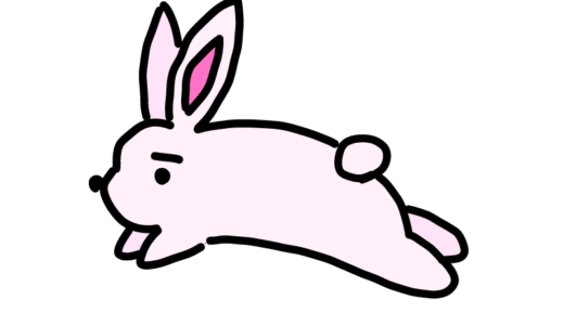 ジャンプしているウサギ