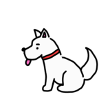 舌を出している犬