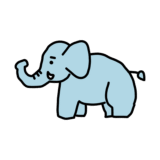 左を向いているゾウ