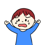泣きながら怒る男の子