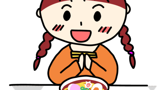 ラーメンを食べる女の子