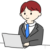 パソコンで仕事をするビジネスマン