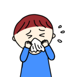 鼻をかむ男の子