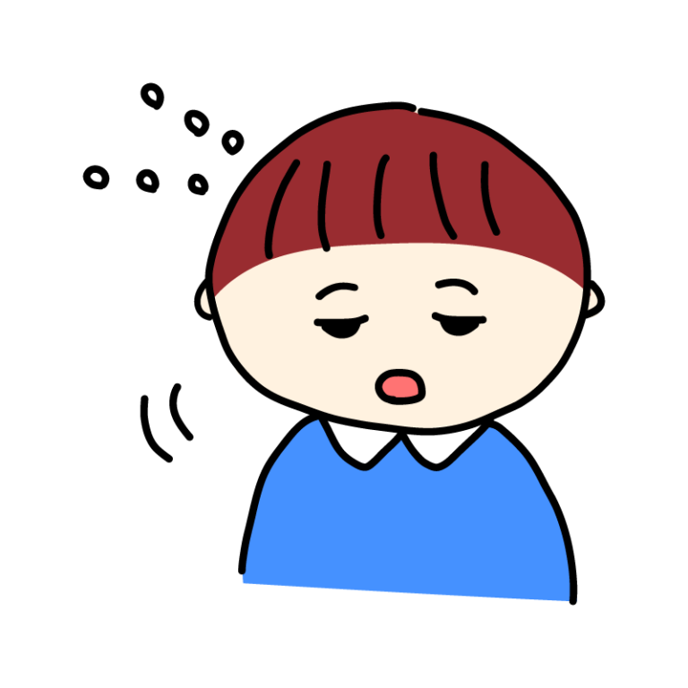 うとうとする男の子 | イラストフリー素材 -サクソラいらすと