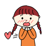 ドキドキしてハートが飛び出ている女の子