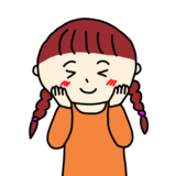 ほっぺたを赤くして照れている女の子