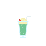 クリームソーダの動くイラスト【GIF】
