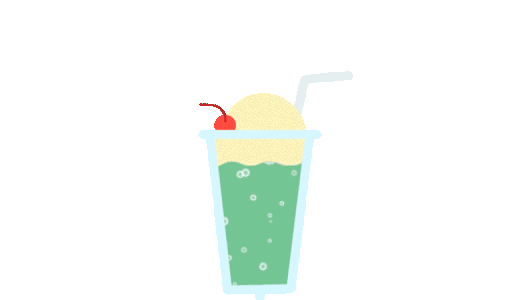 クリームソーダの動くイラスト【GIF】