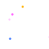 カラフルな星のパーティクル【GIF】