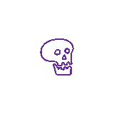 ハロウィンの動くイラスト【ガイコツ】