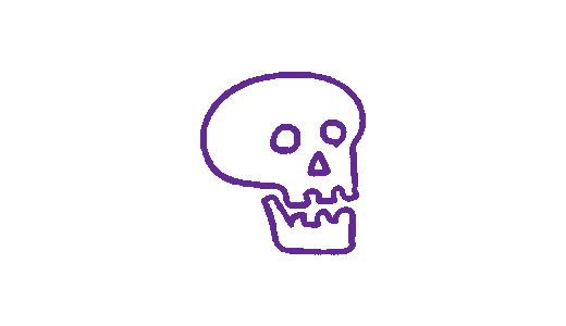 ハロウィンの動くイラスト【ガイコツ】