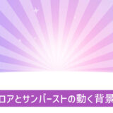 白いフロアとサンバーストの動く背景
